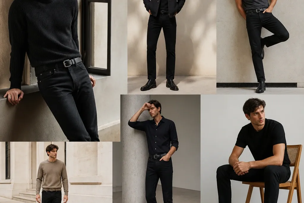 Modern black jeans outfit ideas for minimalist guys