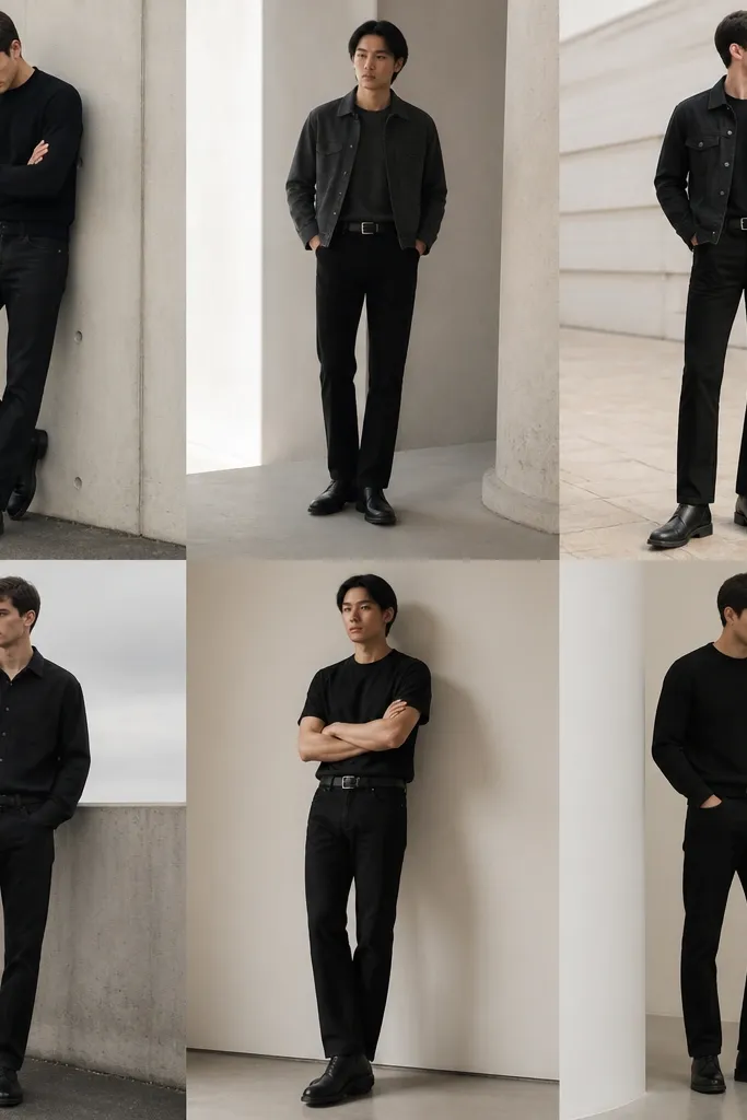 Modern black jeans outfit ideas for minimalist guys