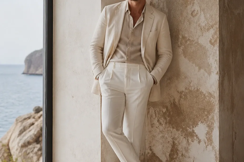 Formal white pants outfits for men