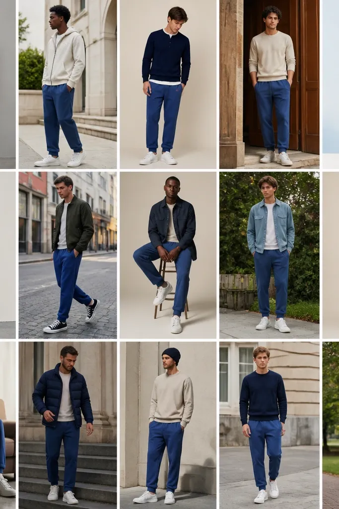 15 Blue Sweatpants Outfits for Men That Look Stunning