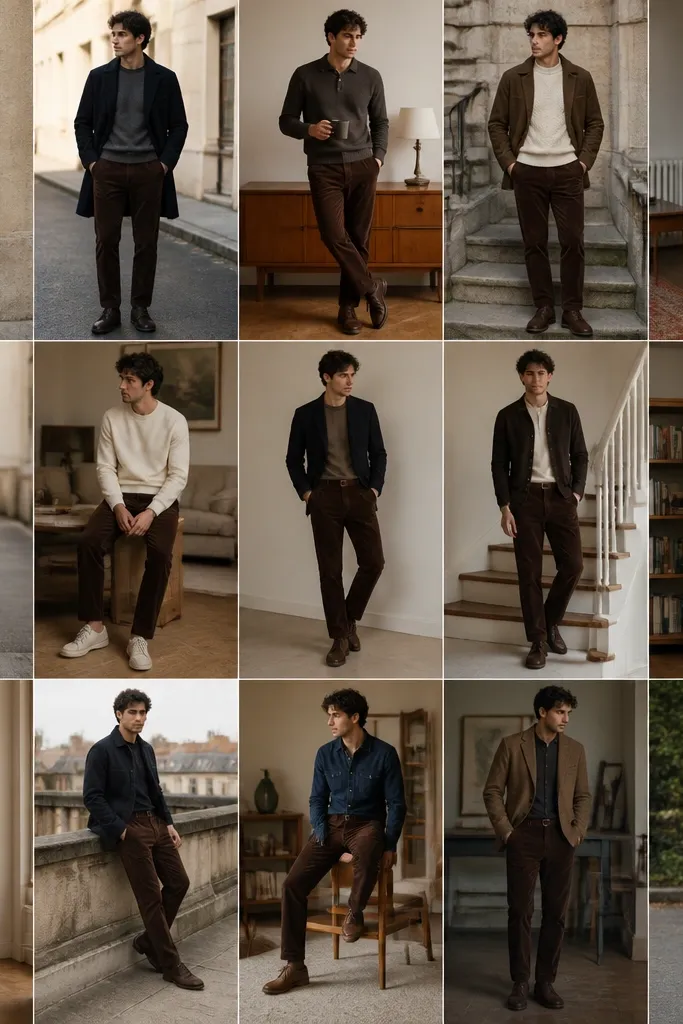 15 Dark Brown Corduroy Pants Outfits for Men I Adore