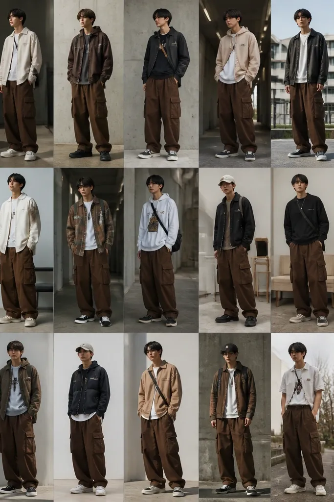 20 Brown Baggy Cargo Pants Outfits for Men That Slay