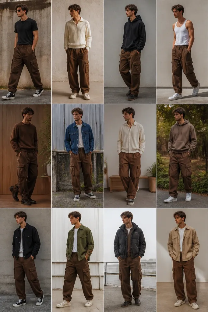 20 Brown Cargo Pants Outfits for Men I Wear on Repeat