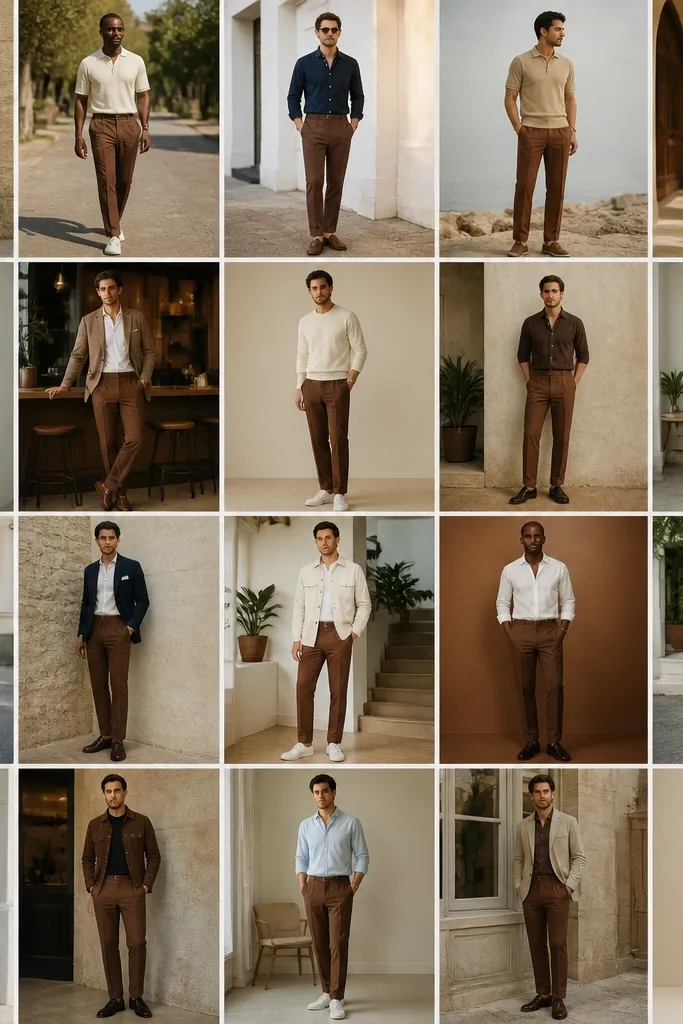 20 Brown Pants Outfits for Men That Always Look Sharp