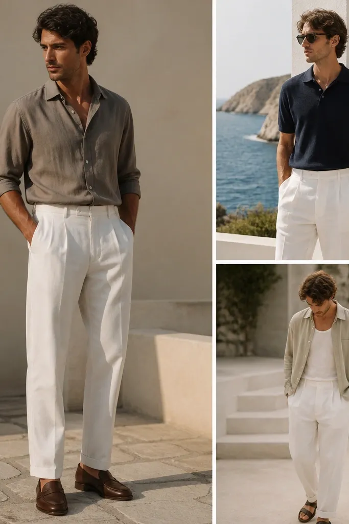 Casual white pants outfits for men that feel effortless