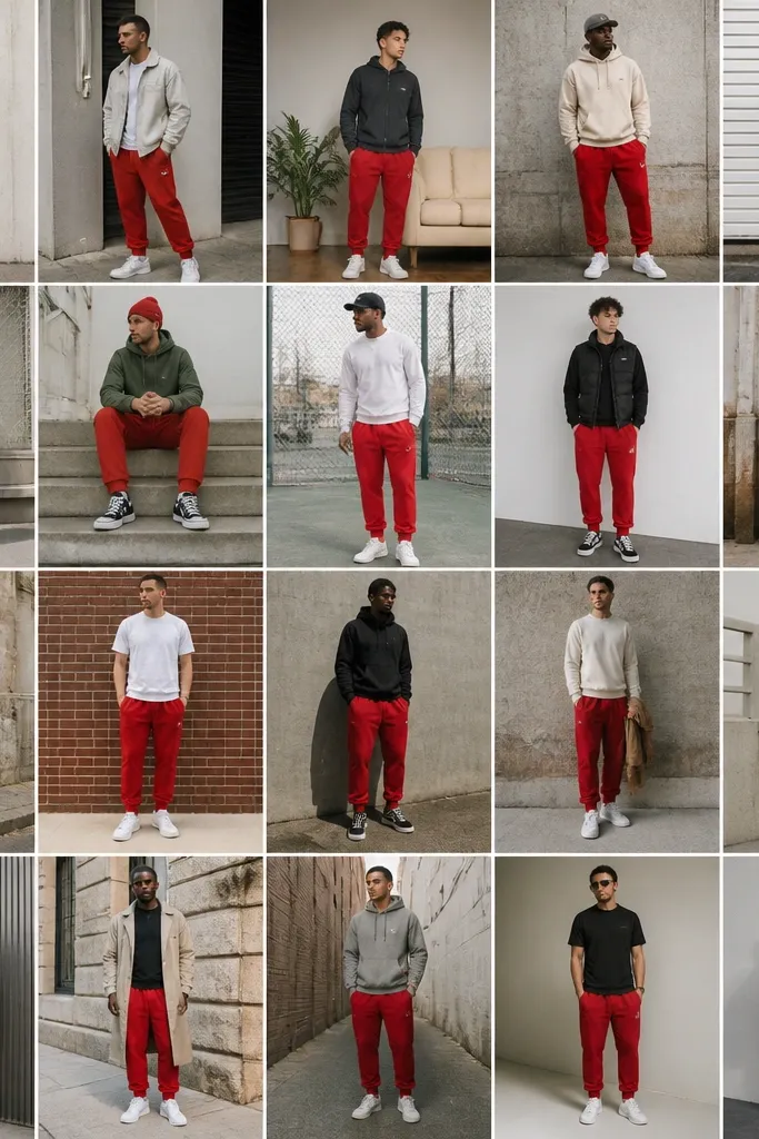 20 Red Sweatpants Outfits for Men That Pop With Style