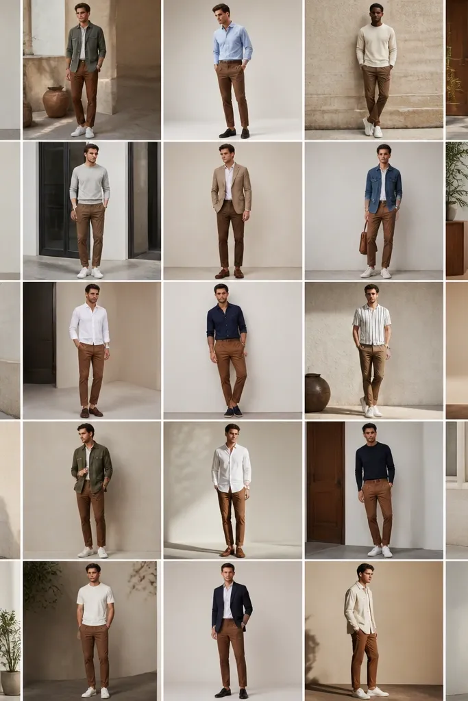 25 Brown Khaki Pants Outfits for Men That Look So Clean