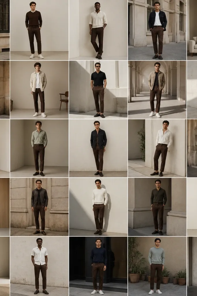 25 Dark Brown Pants Outfits for Men That Look Stylish