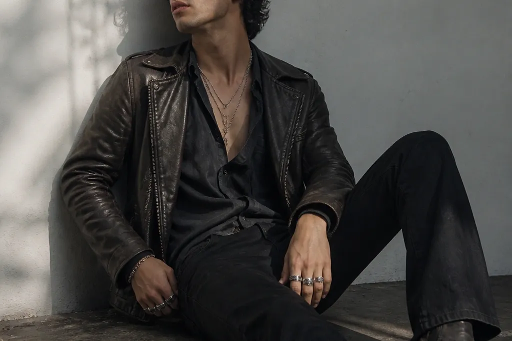 Aesthetic grunge rock outfits men