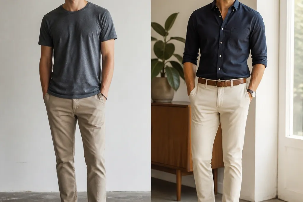 Before and after transformation business casual outfits men