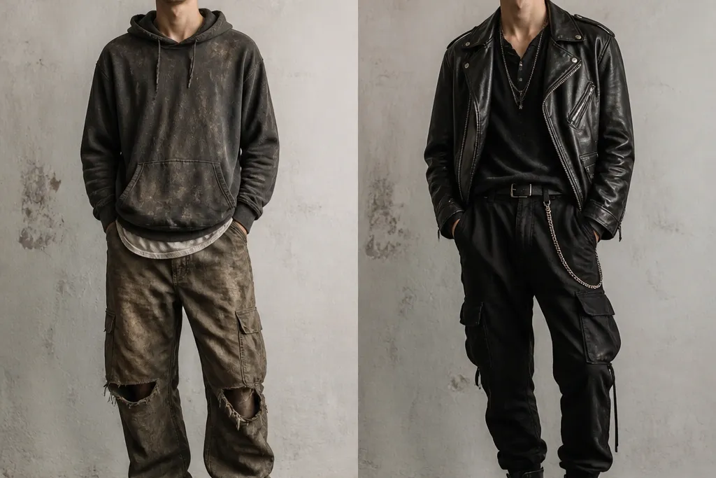 Before after transformation grunge outfits men