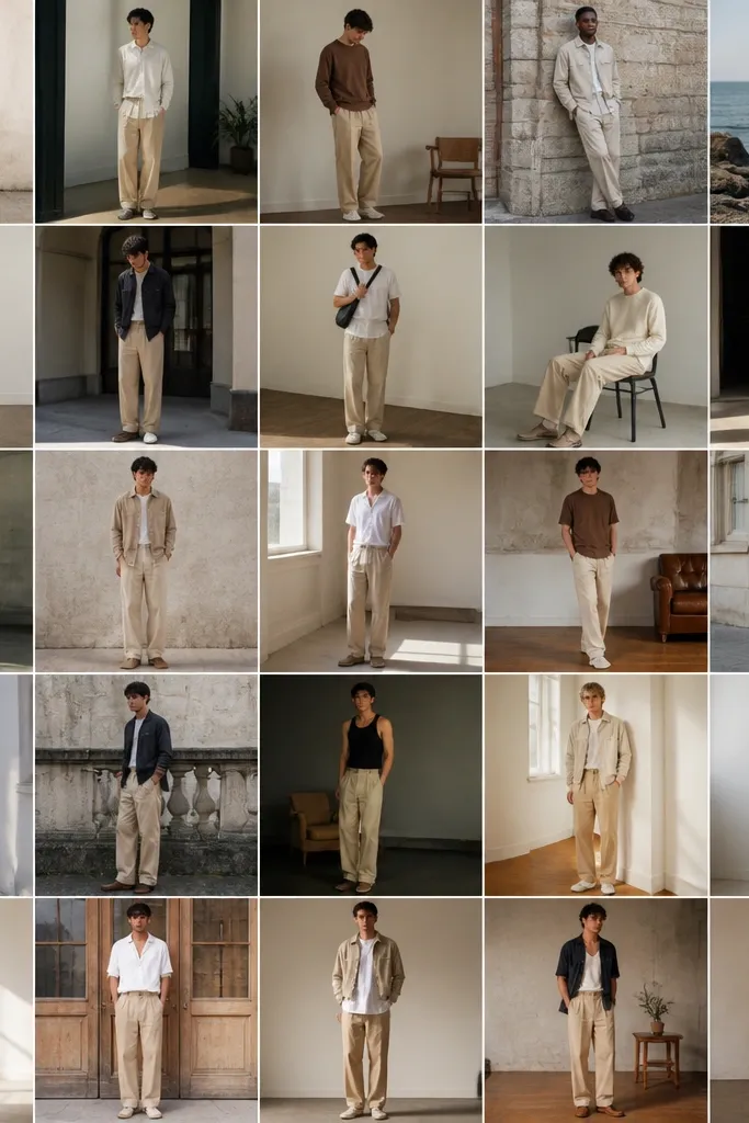 25 beige baggy pants outfits for men