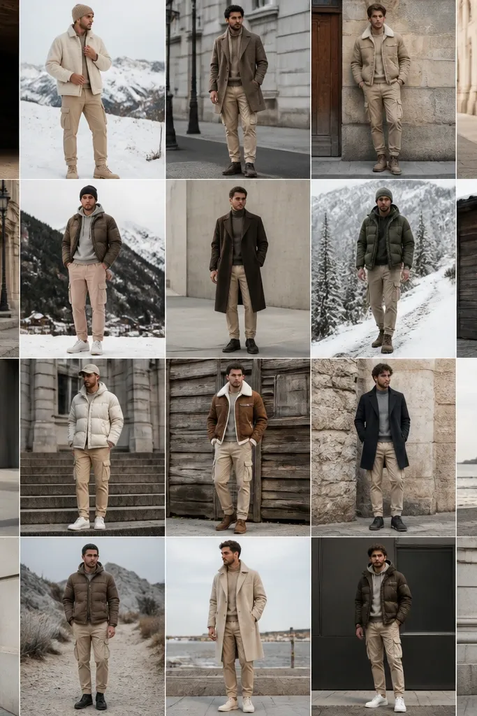 20 beige cargo pants winter outfits for men