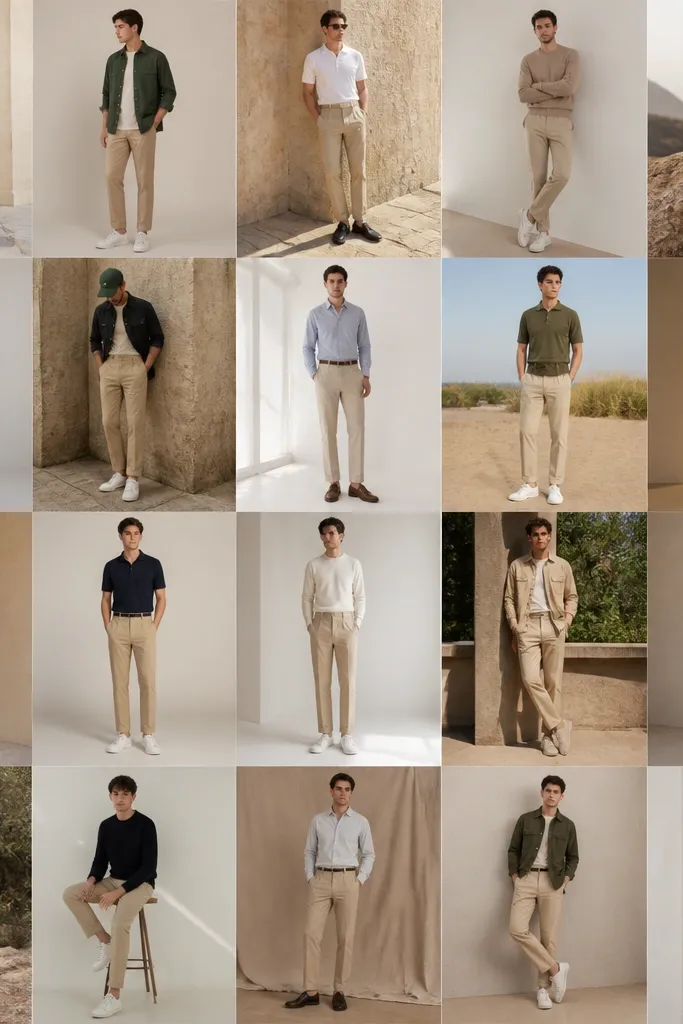 20 beige khaki pants outfits for men