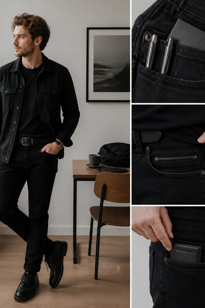 Black jeans outfit mens with storage ideas