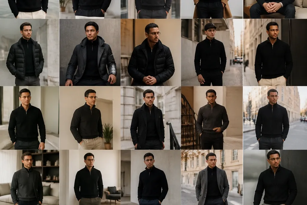 25 Black Quarter Zip Outfits for Men That Look Stylish