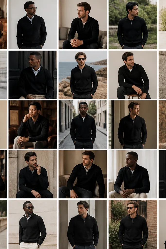 25 Black Quarter Zip Outfits for Men That Look Stylish