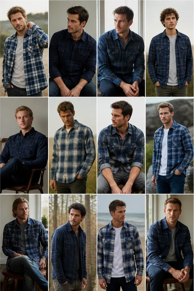 18 blue flannel outfits men