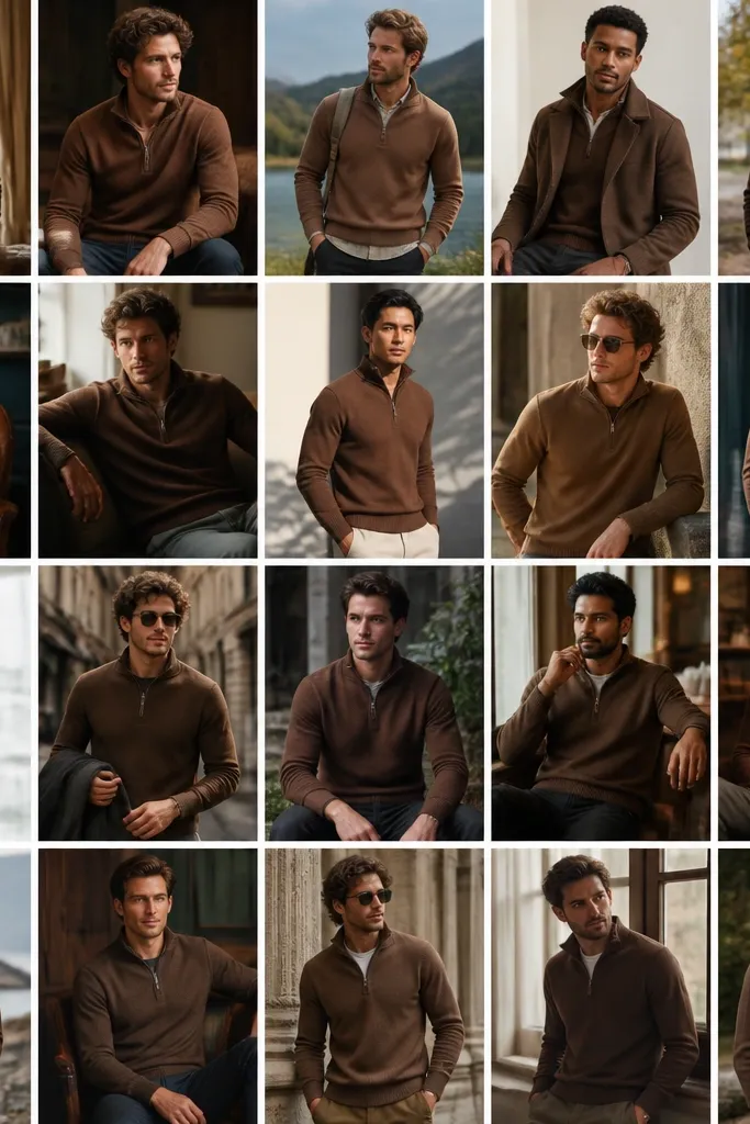 20 Brown Quarter Zip Outfits for Men That Feel Cozy Chic