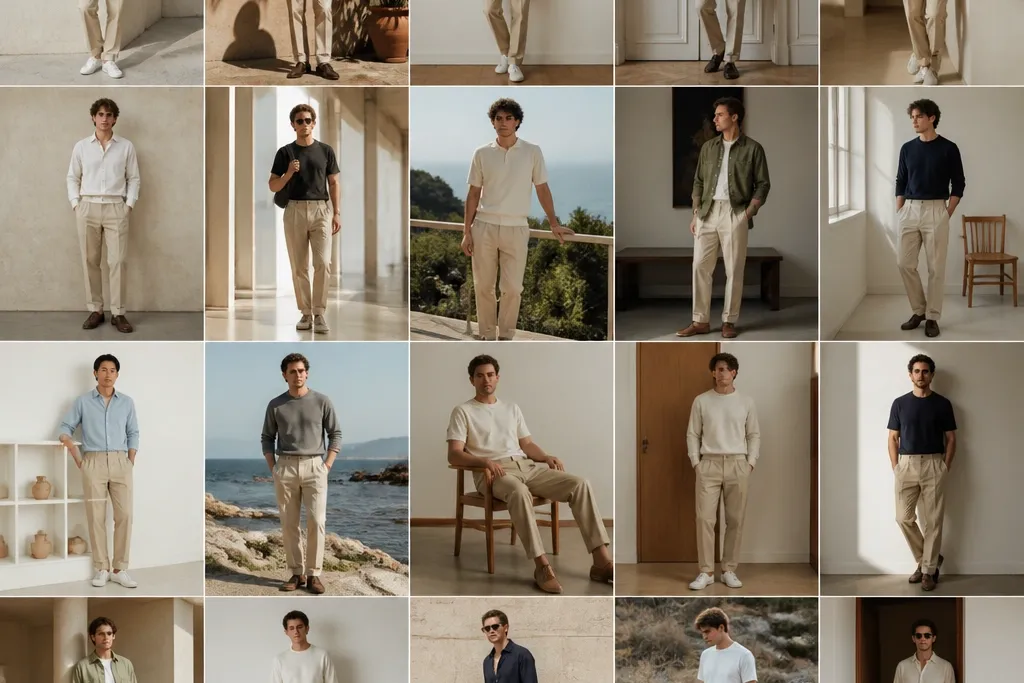 20 casual beige pants outfits for men