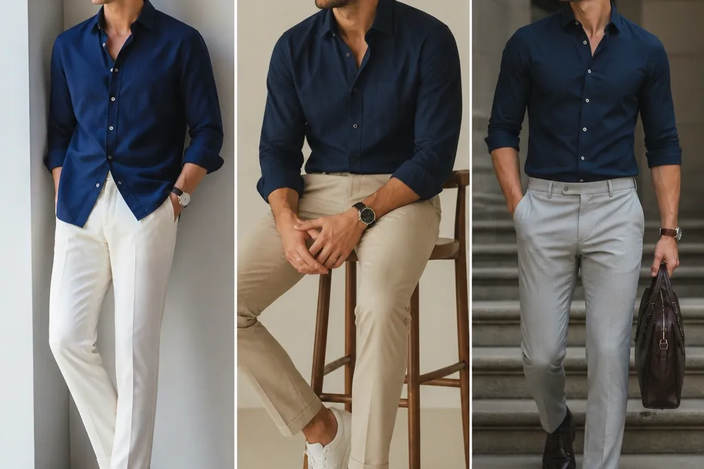 Comparison review navy blue shirt outfit men picks