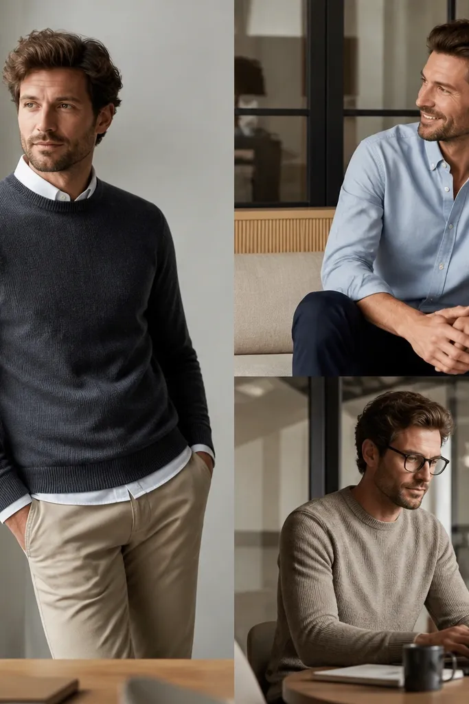 Cozy business casual outfits men for office comfort
