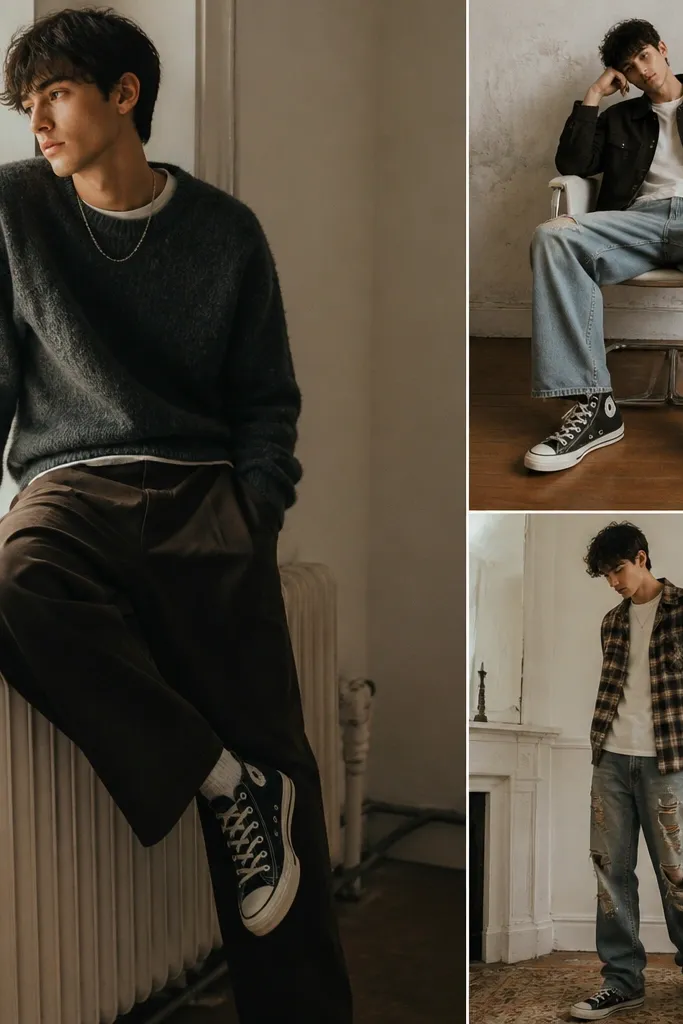 Cozy soft grunge outfits men you can wear daily