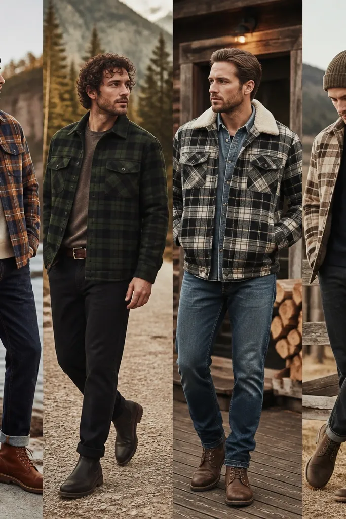 How to style flannel jacket outfits men