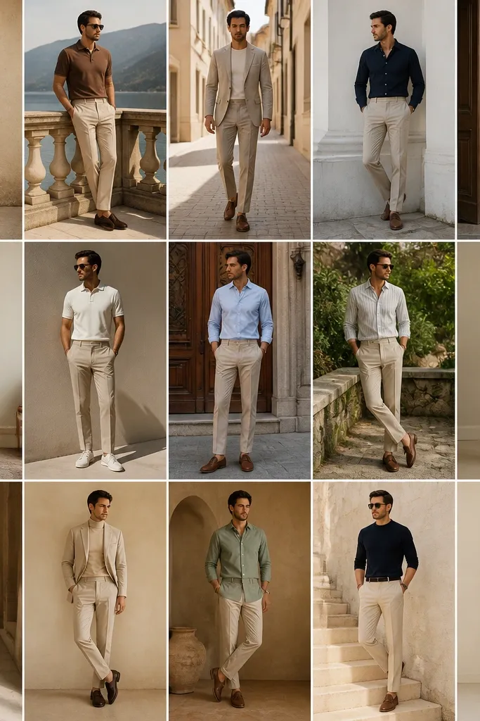 15 formal beige pants outfits for men