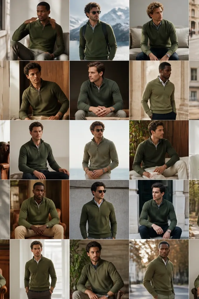 25 Green Quarter Zip Outfits for Men That Turn Heads