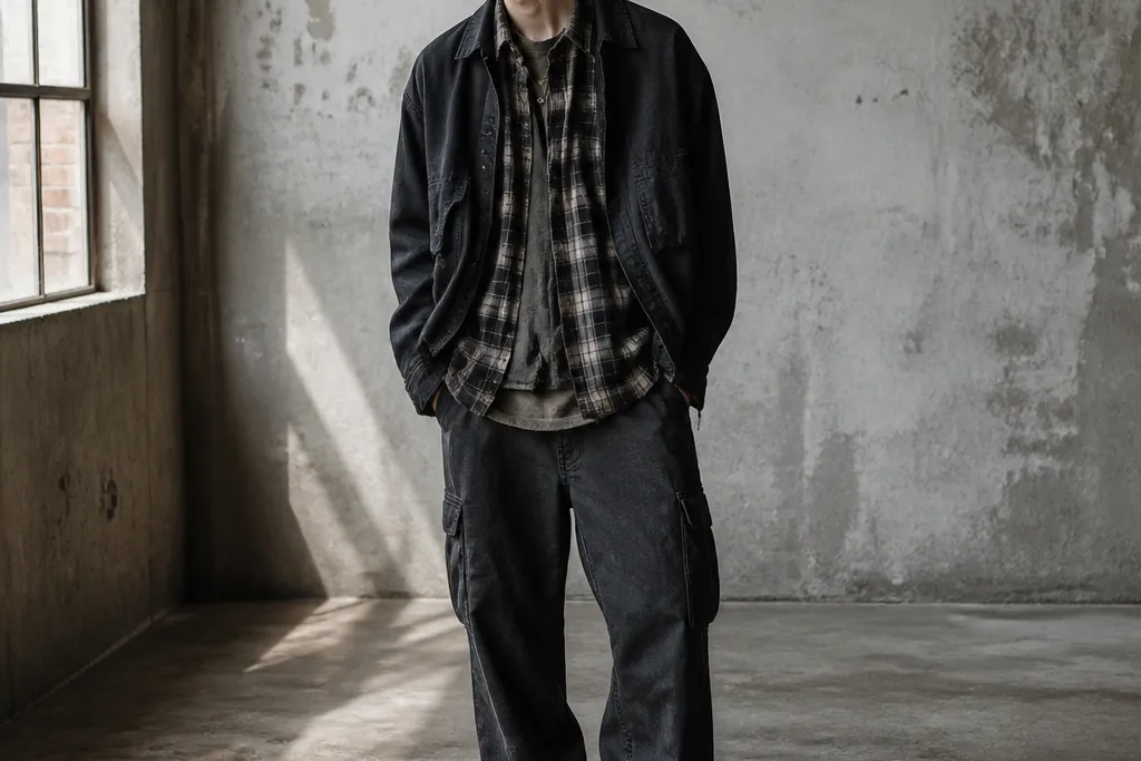 Grunge outfits men with storage-friendly layering