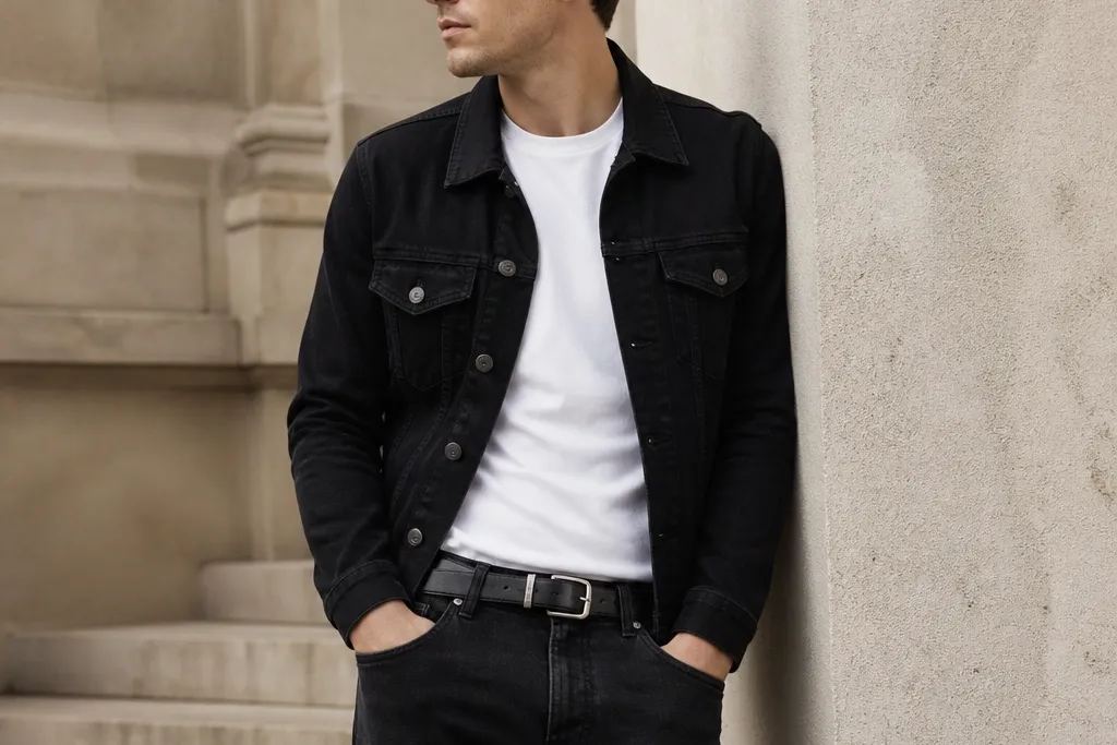 How to style a black jeans jacket as a man