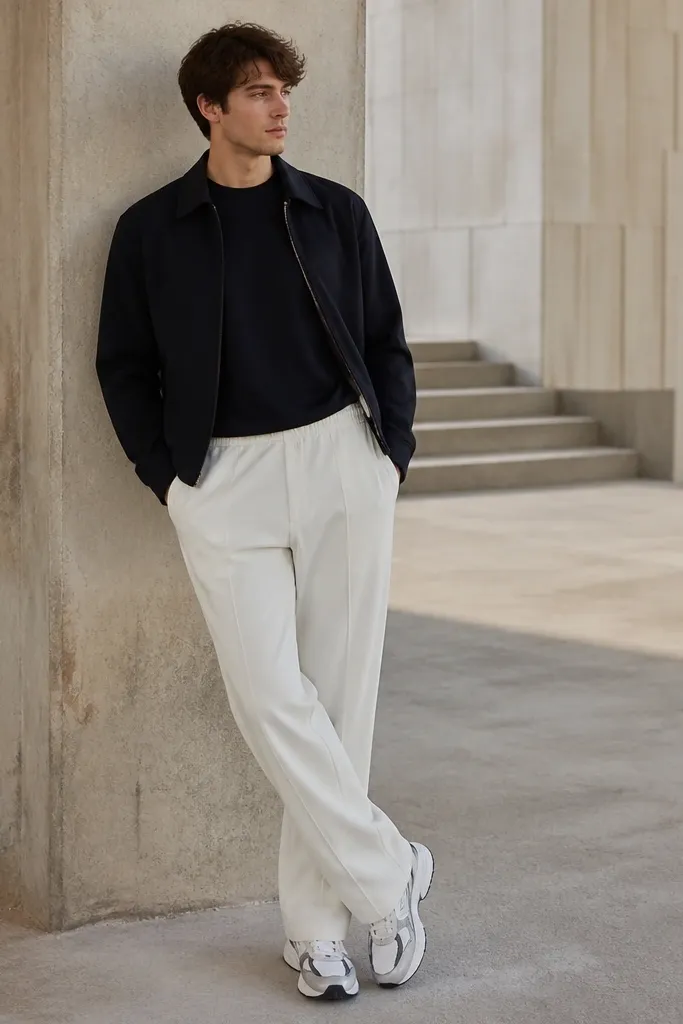 How to wear white track pants as a man