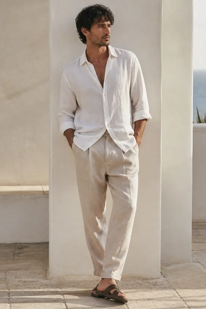 Quick easy linen pants outfit men