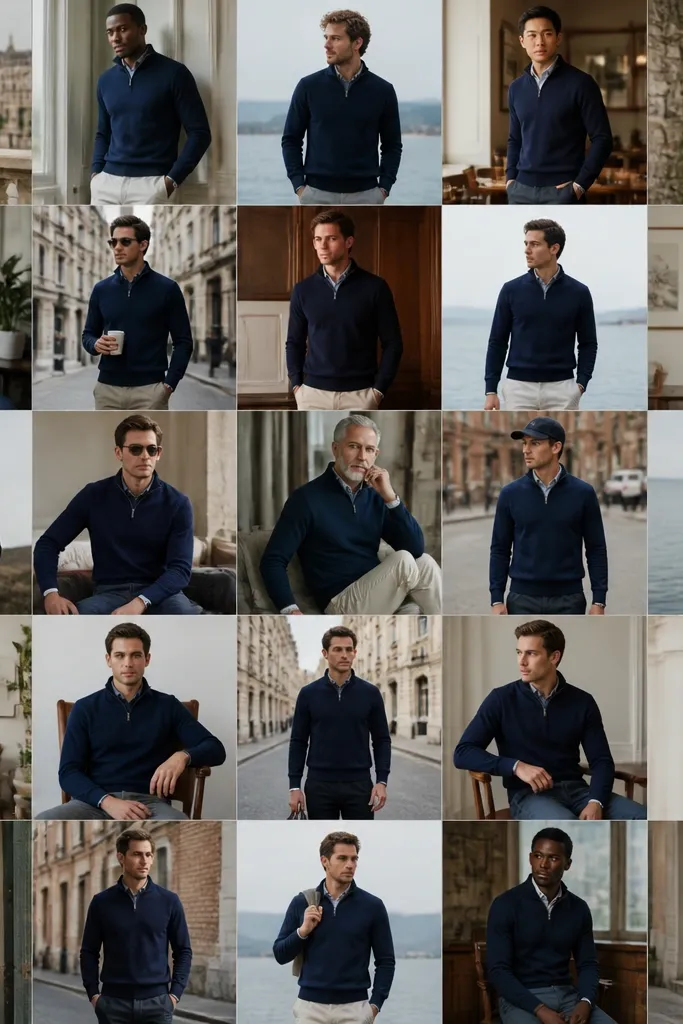 25 Navy Blue Quarter Zip Outfits for Men That Always Slay