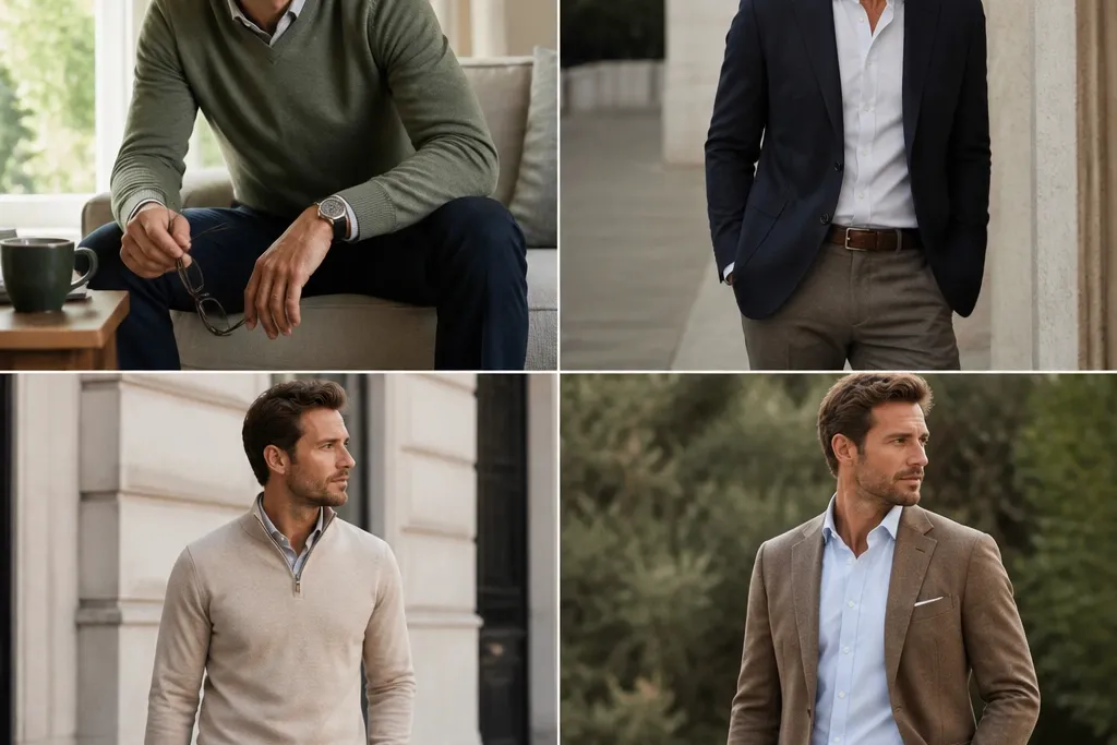 Seasonal evergreen business casual outfits men