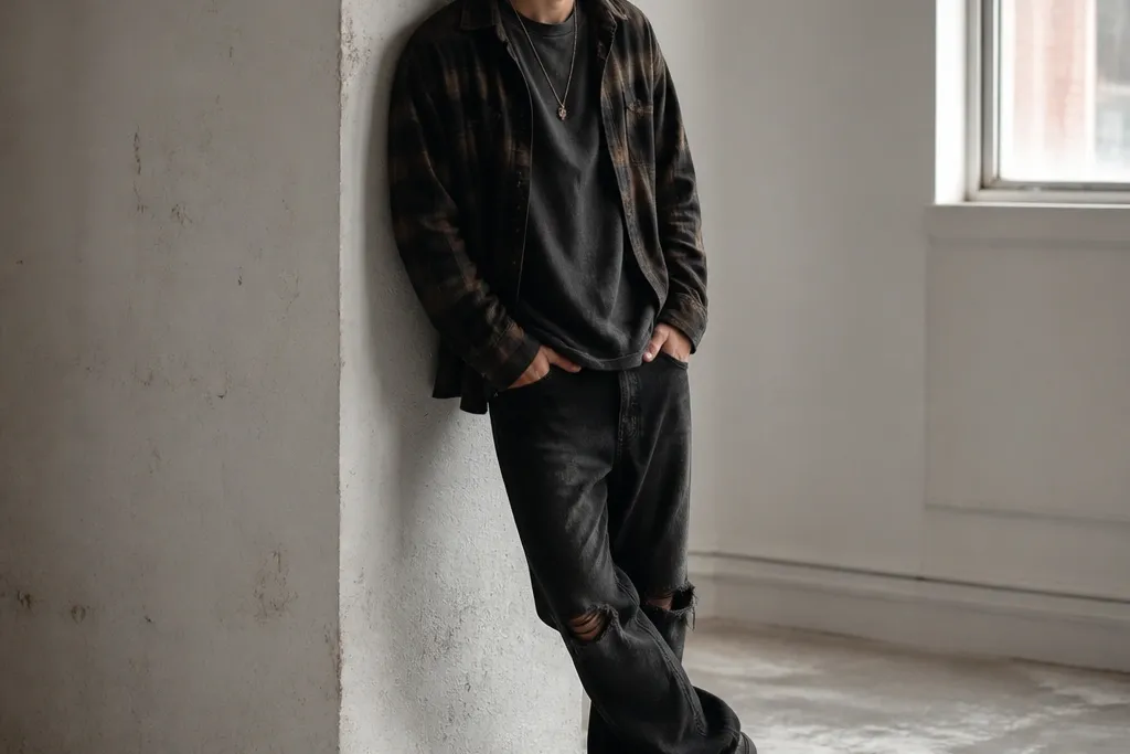Small space grunge outfits men for real life