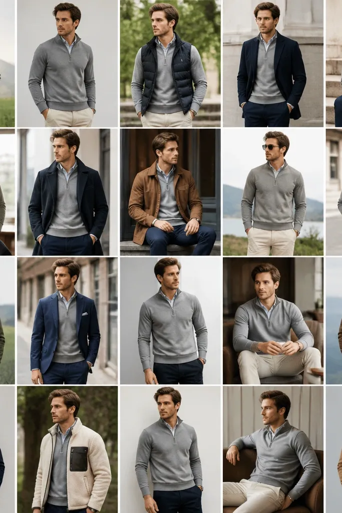 How to Style a Grey Quarter Zip as a Man - 20 Easy Ways