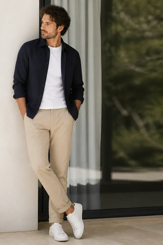 How to wear beige pants casually for men
