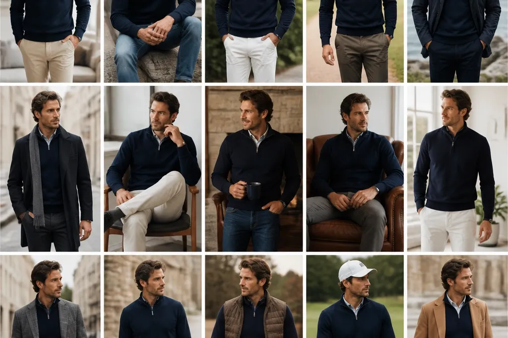 How to Wear a Navy Quarter Zip as a Man - 15 Stylish Ways