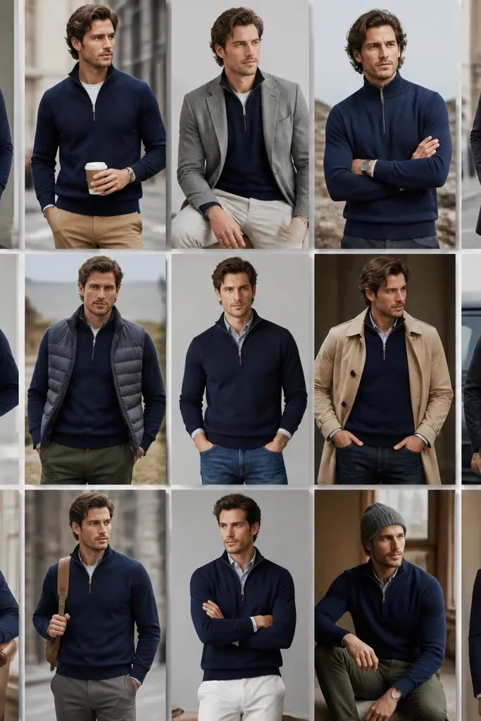 How to Wear a Navy Quarter Zip as a Man - 15 Stylish Ways